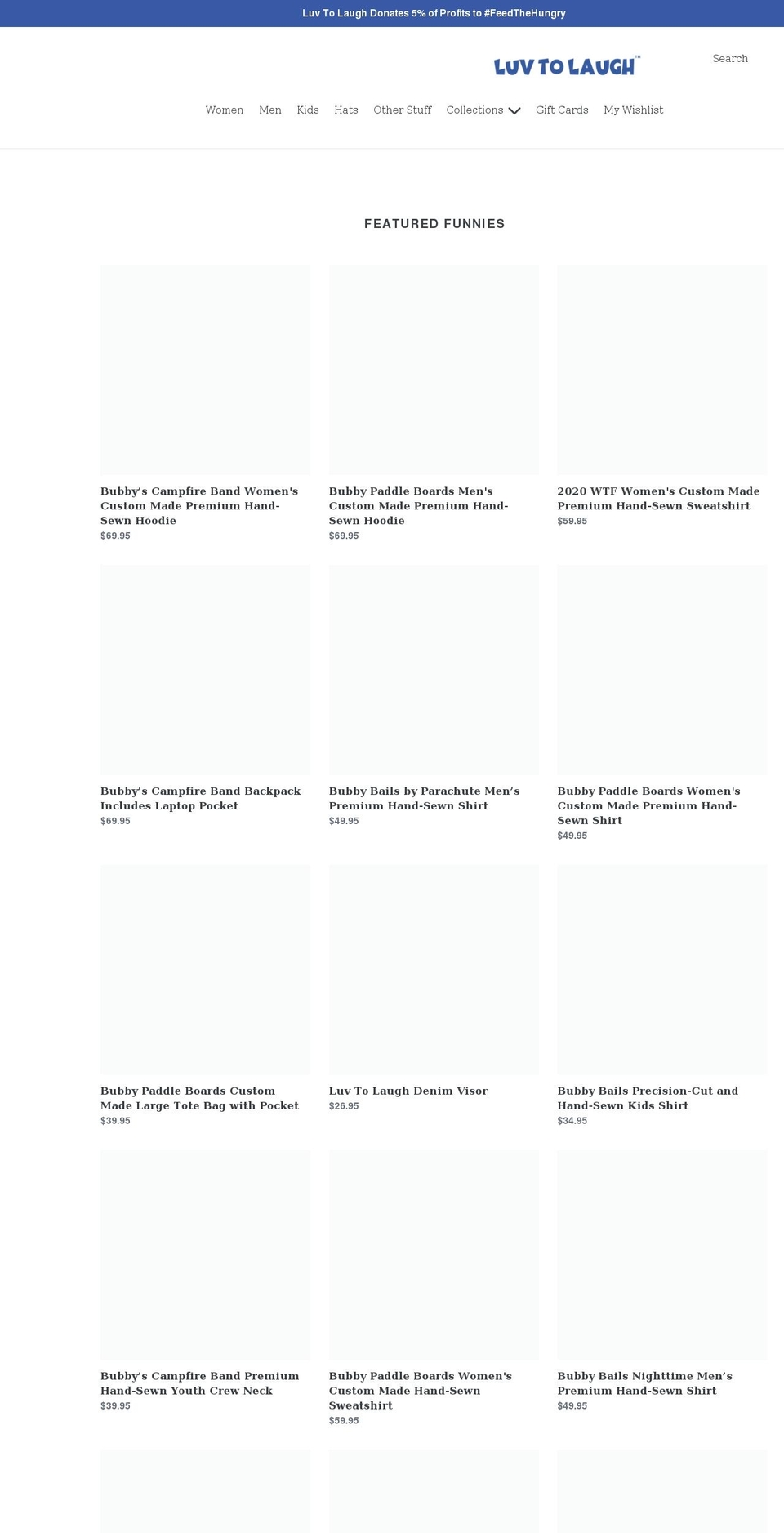 luvtolaugh.com shopify website screenshot
