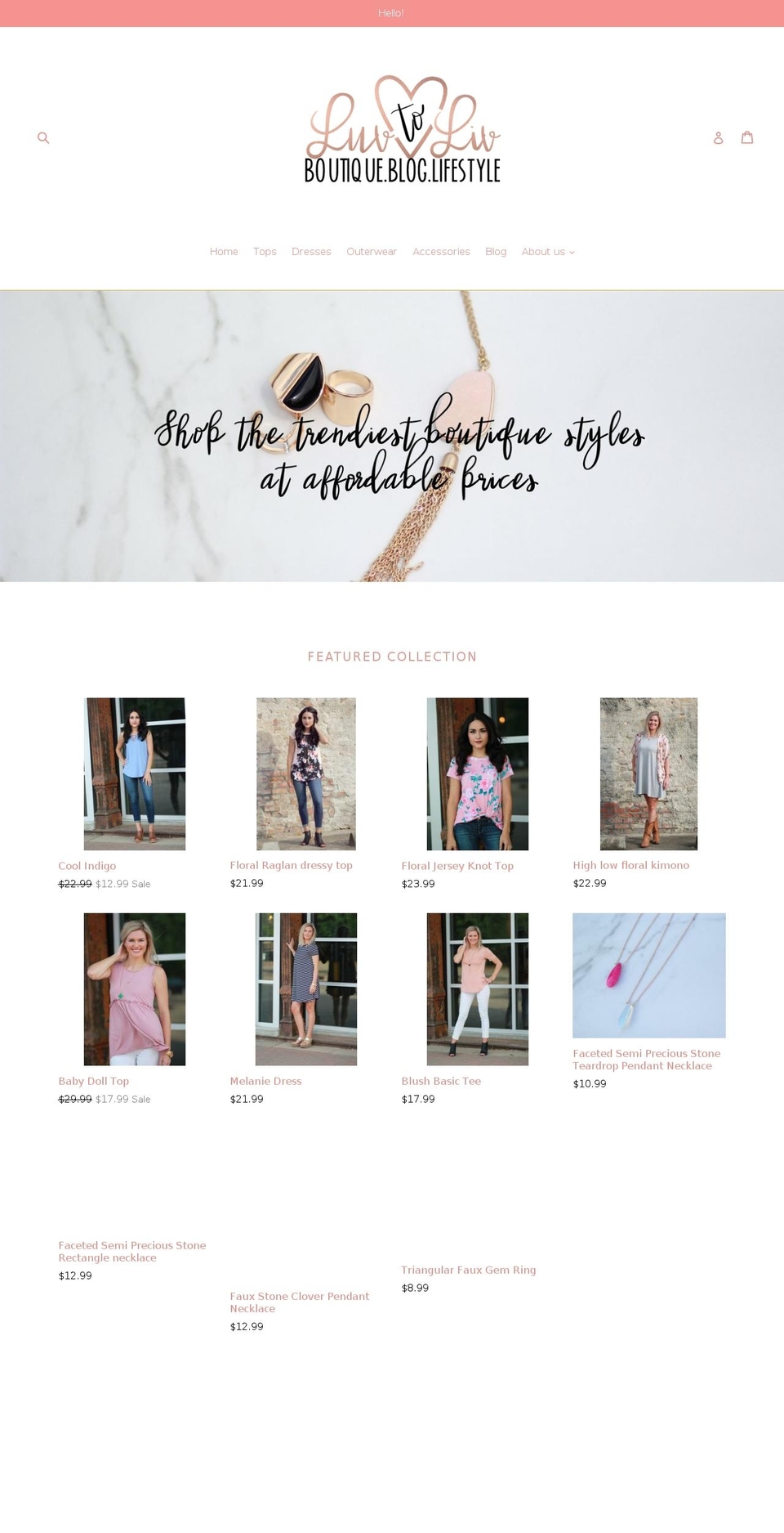 luvtoliv.com — Shopify storefront screenshot