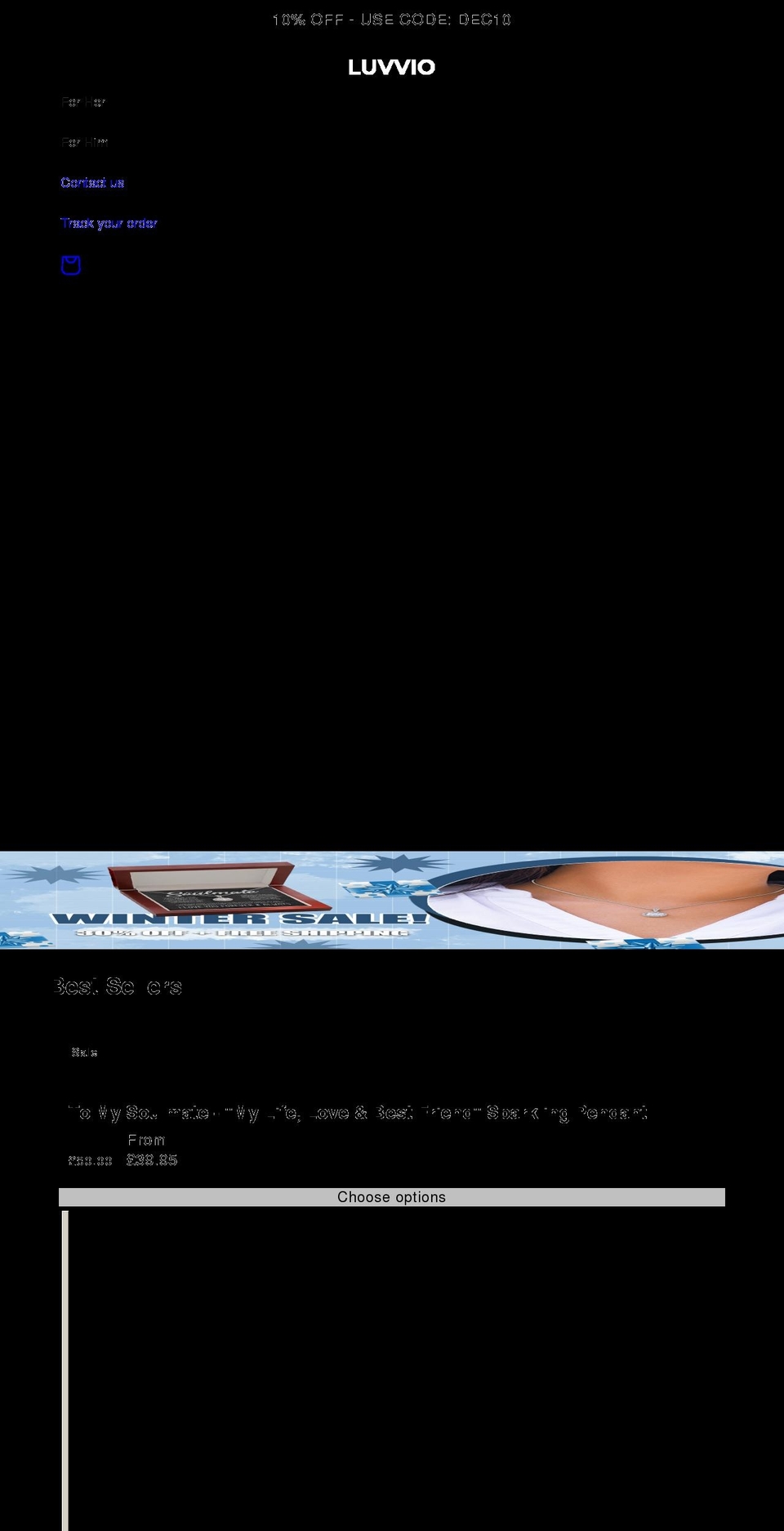 luvvio.com shopify website screenshot