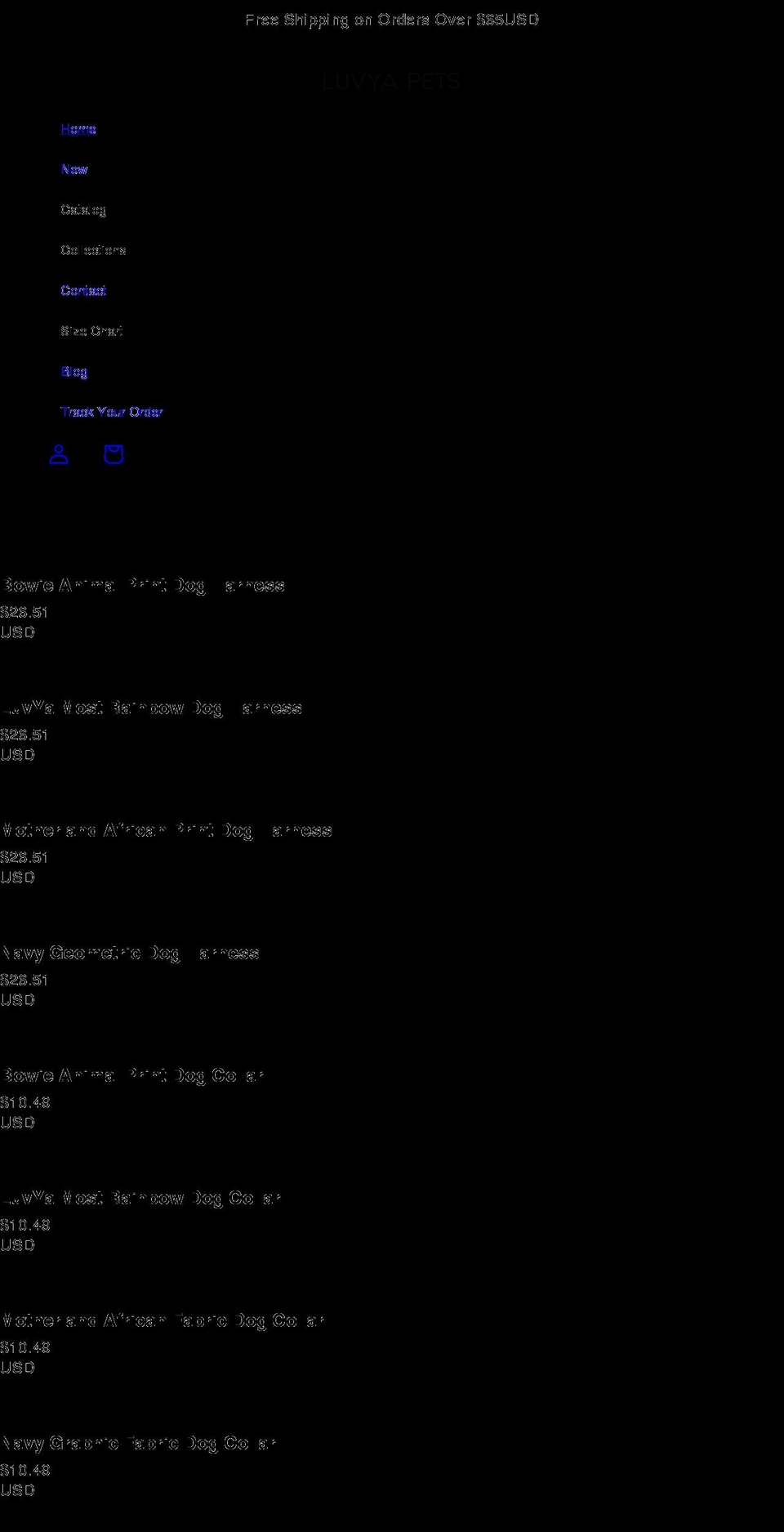 luvyapets.com shopify website screenshot