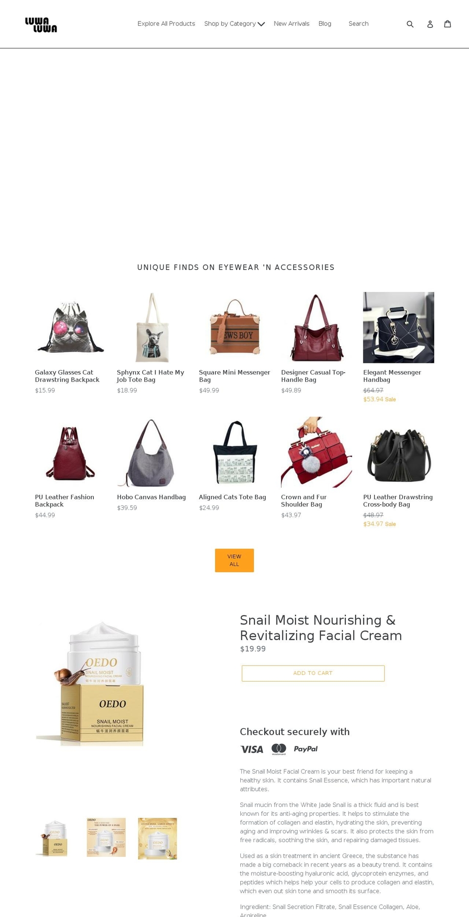 luwaluwa.com — Shopify storefront screenshot