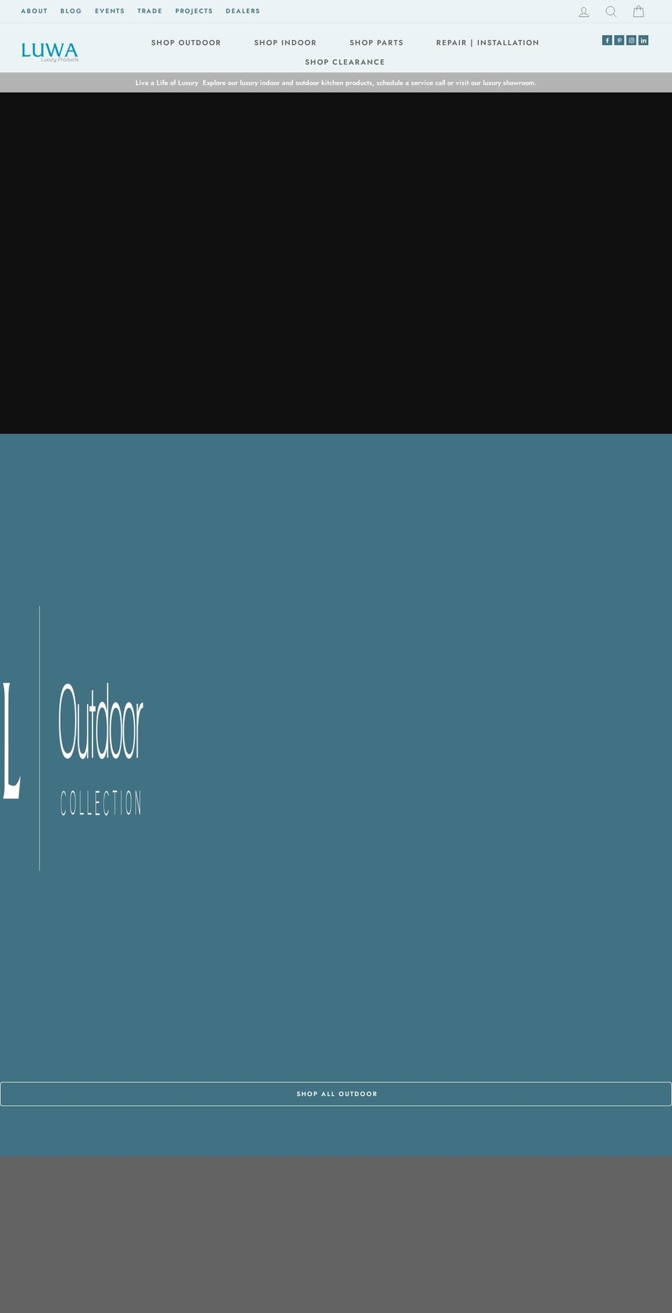 luwaluxury.com shopify website screenshot