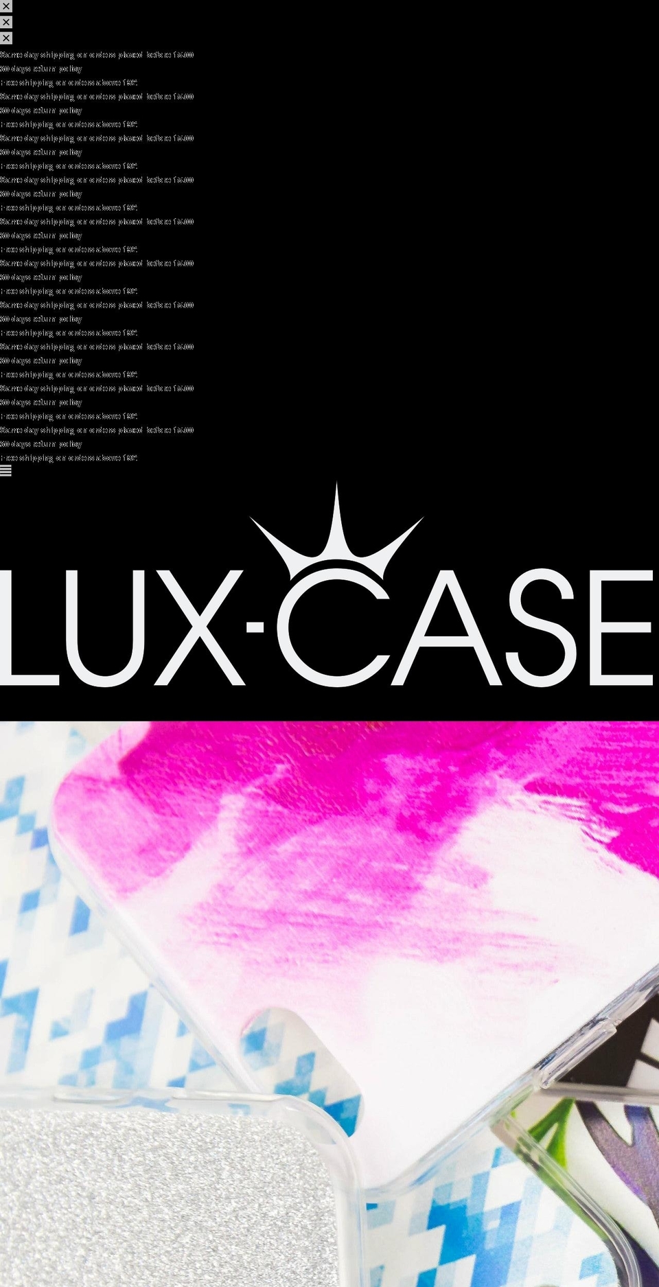 lux-case.co.uk shopify website screenshot