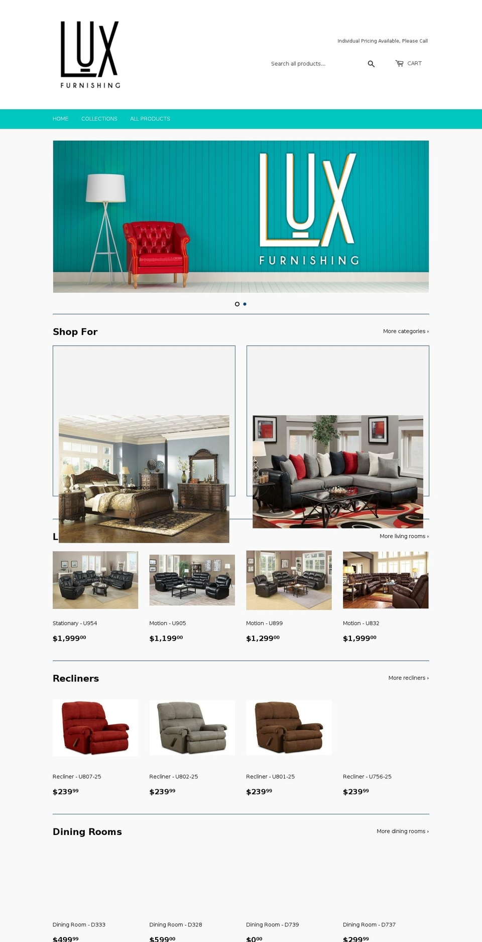 lux-furnishing.com — Shopify storefront screenshot