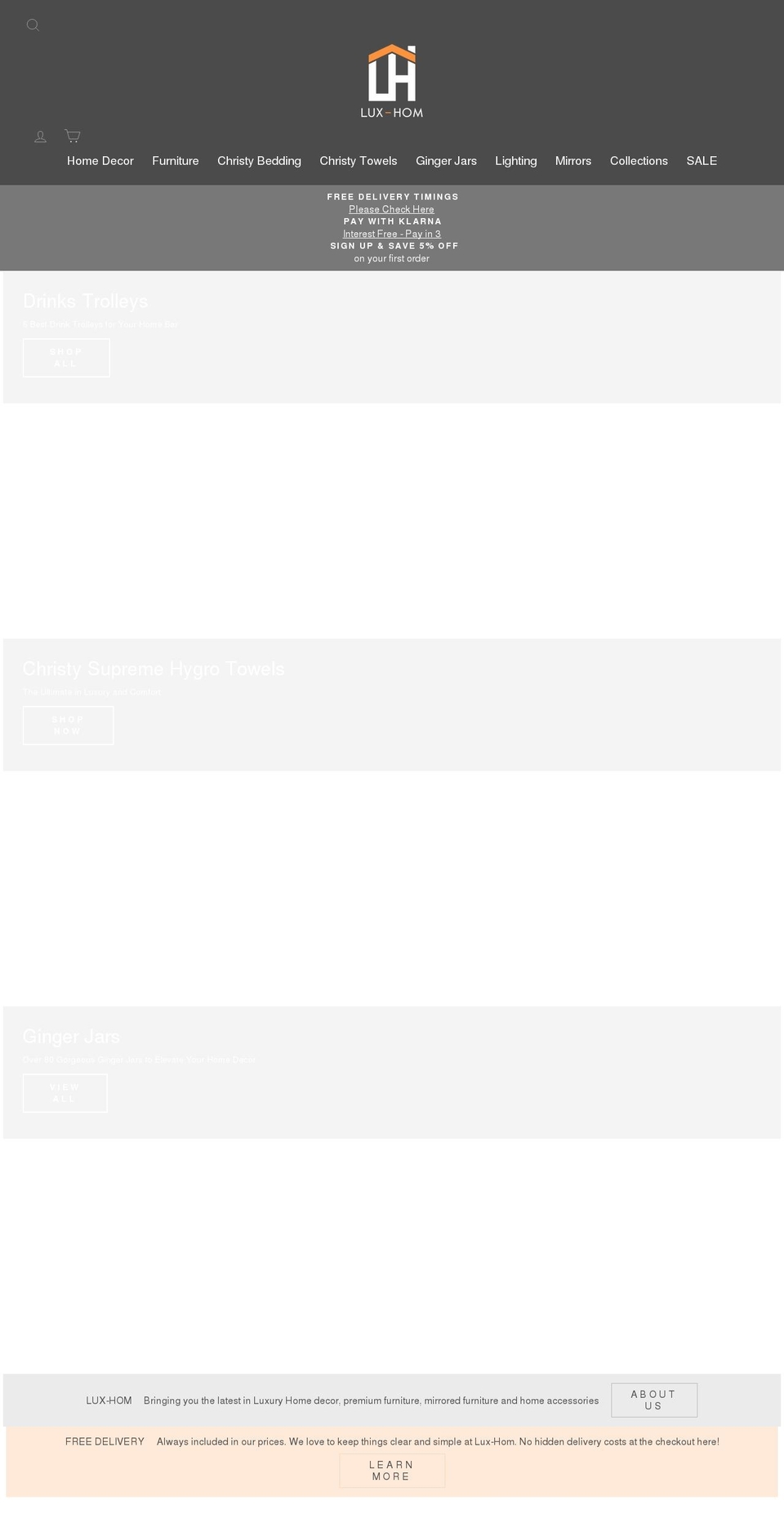 lux-hom.com shopify website screenshot