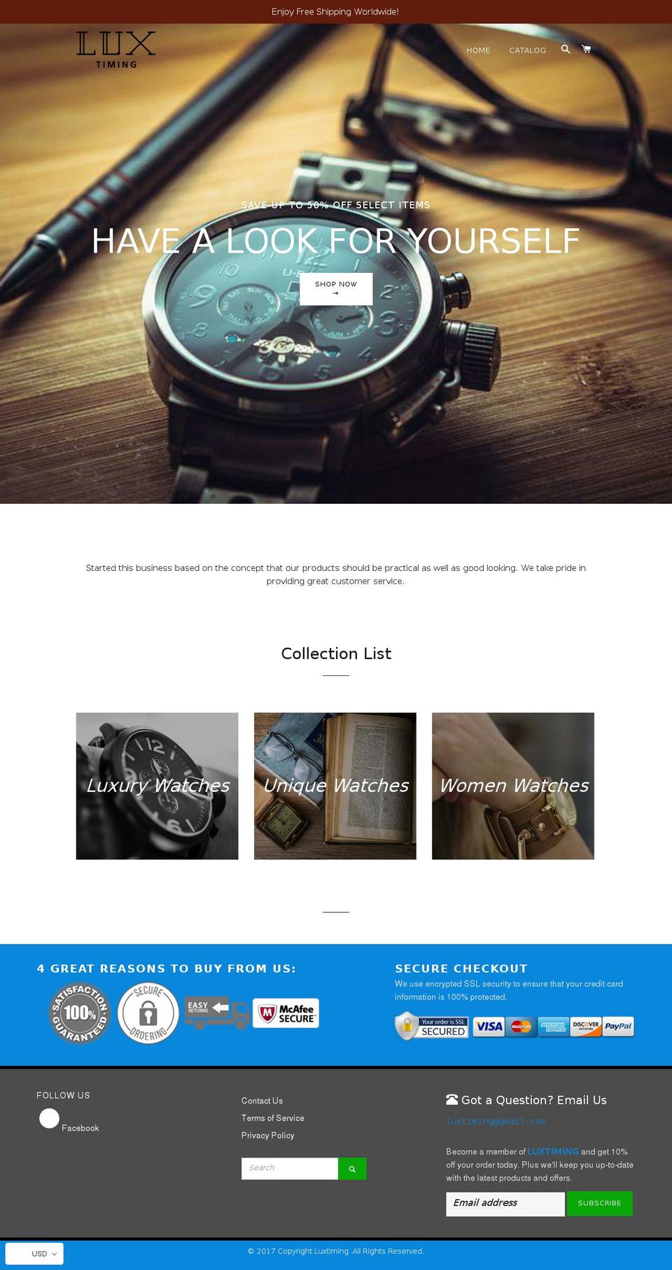 lux-timing.com — Shopify storefront screenshot