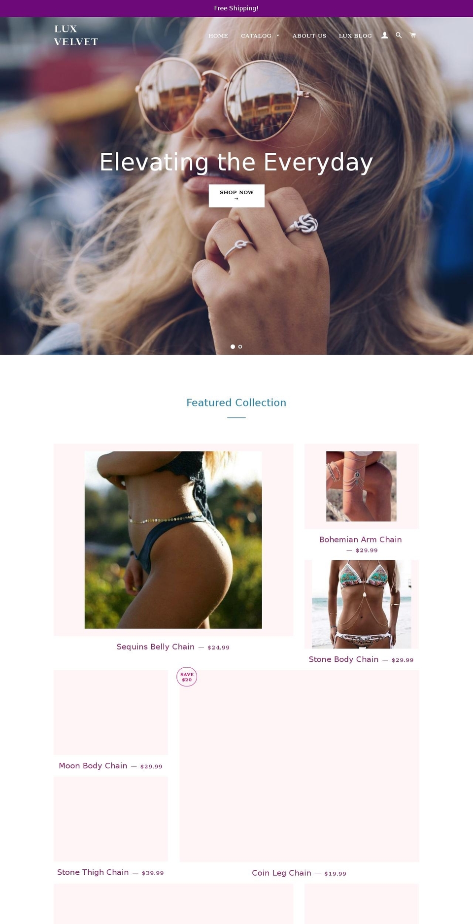 lux-velvet.com — Shopify storefront screenshot
