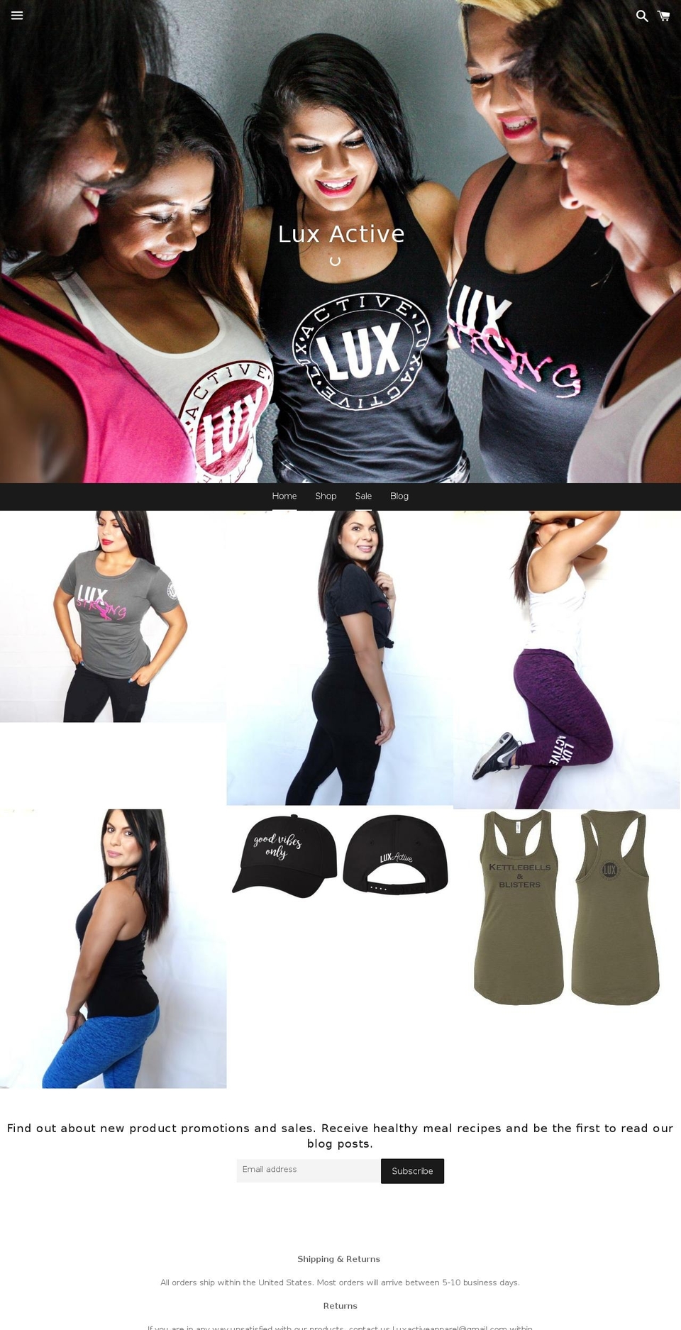 luxactiveapparel.com — Shopify storefront screenshot