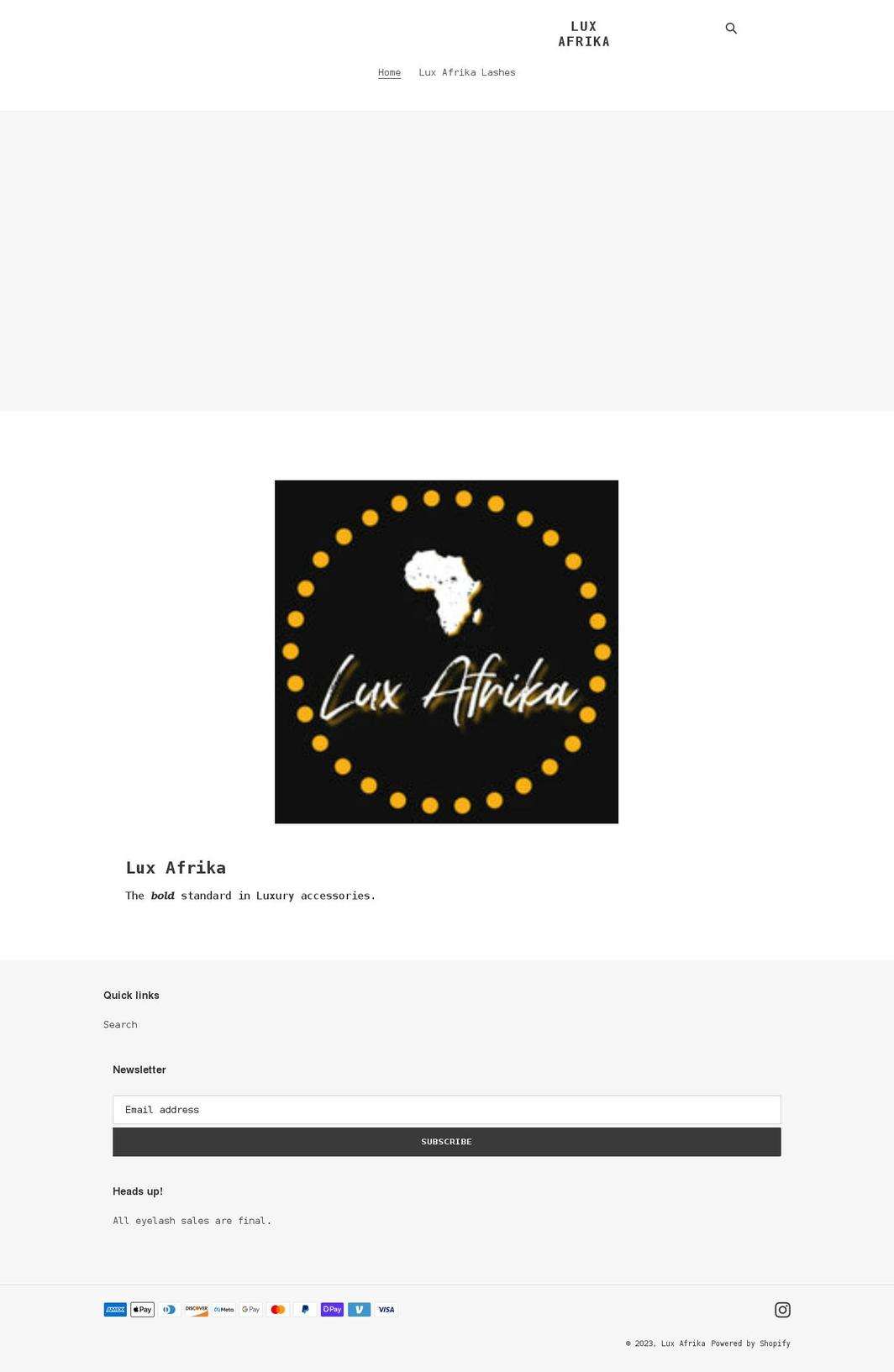 luxafrika.com shopify website screenshot