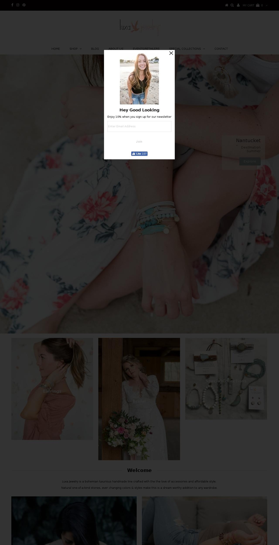 luxajewelry.com shopify website screenshot