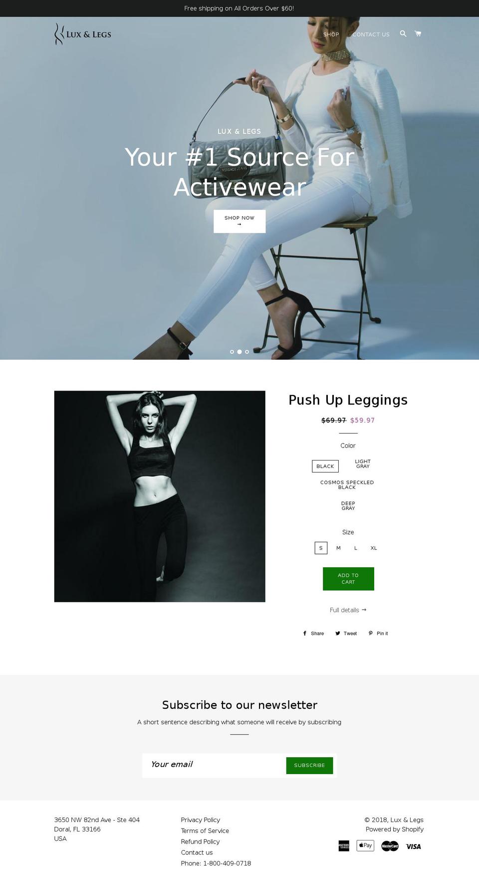 luxandlegs.com — Shopify storefront screenshot