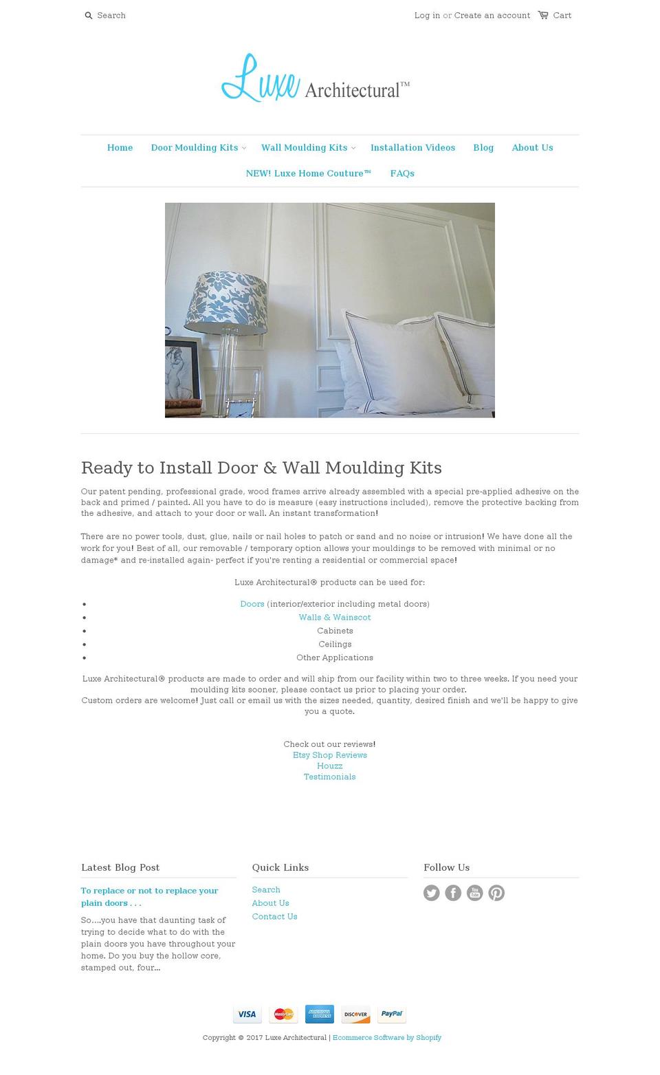 luxarchitectural.com shopify website screenshot