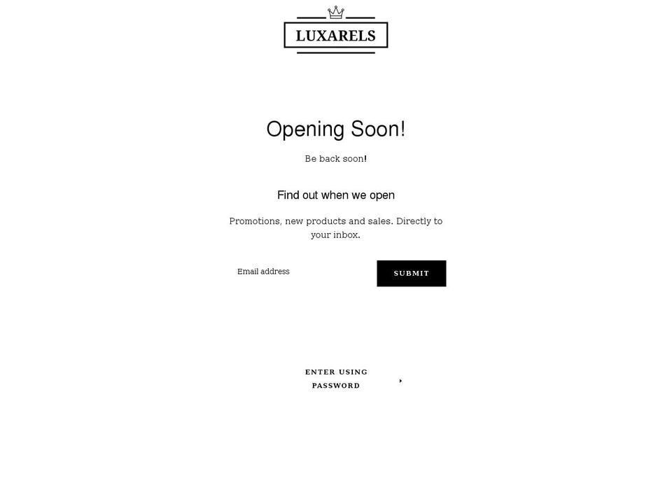 luxarels.com shopify website screenshot