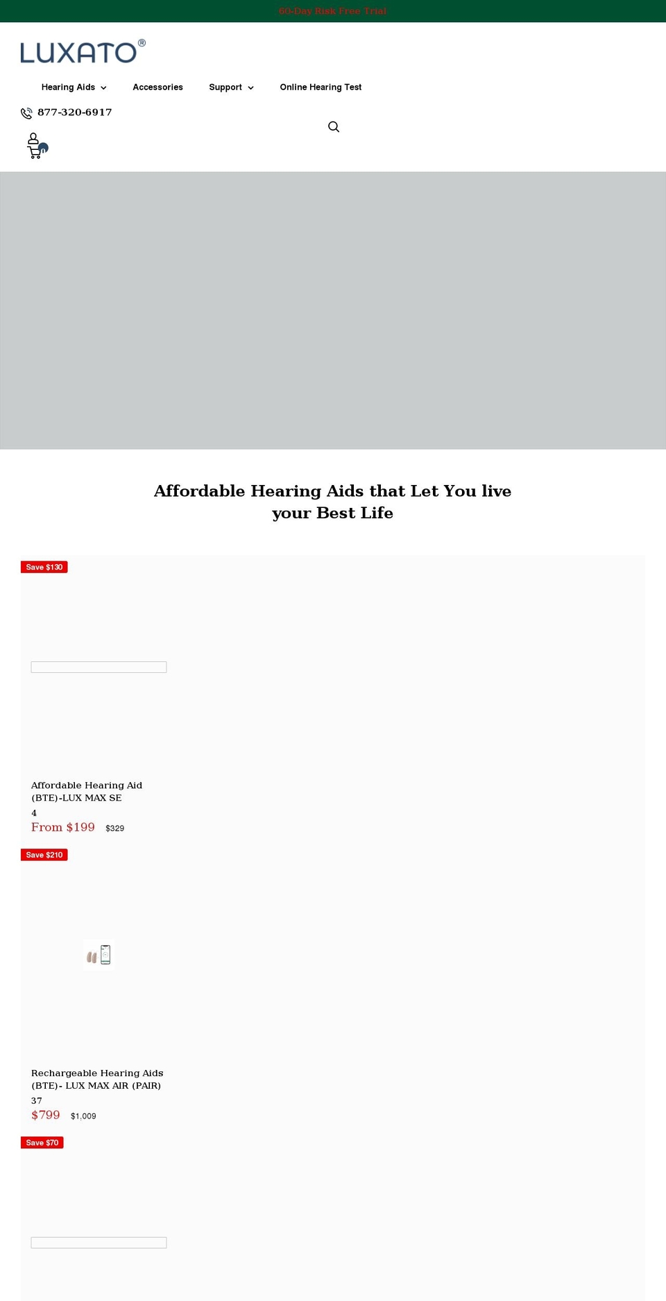 luxatohearing.com shopify website screenshot