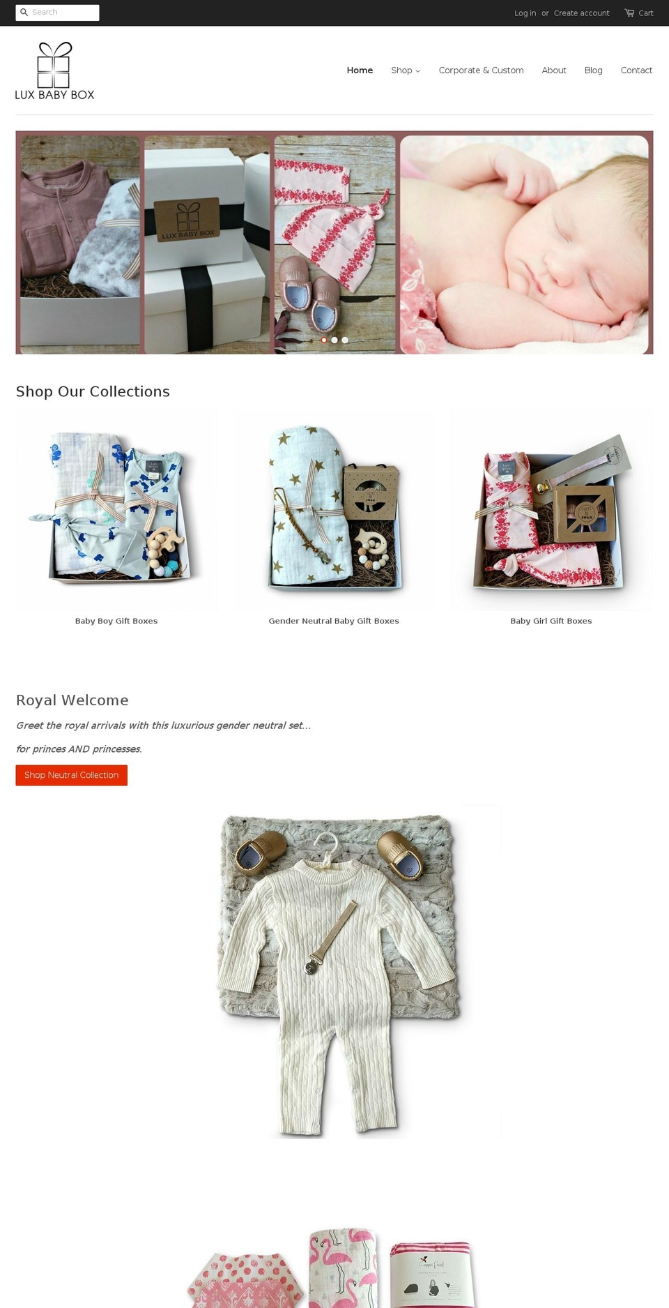luxbabybox.com — Shopify storefront screenshot