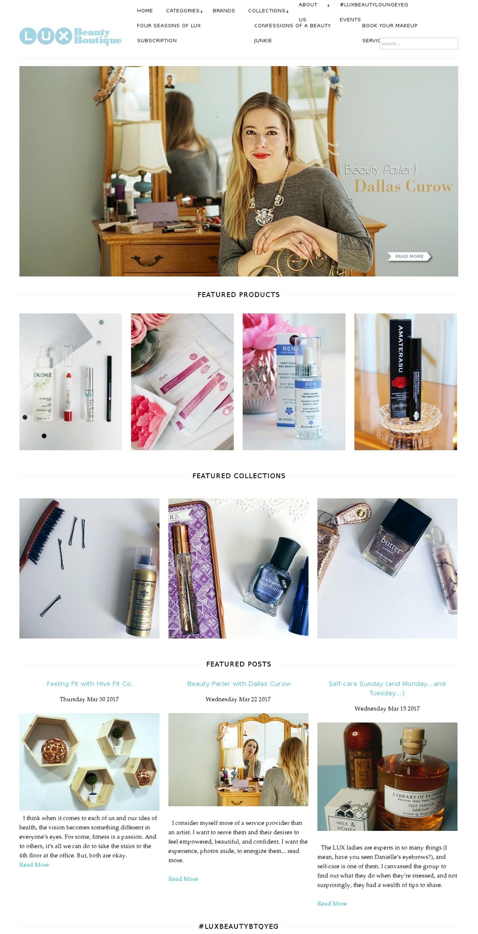 luxbeauty.com shopify website screenshot