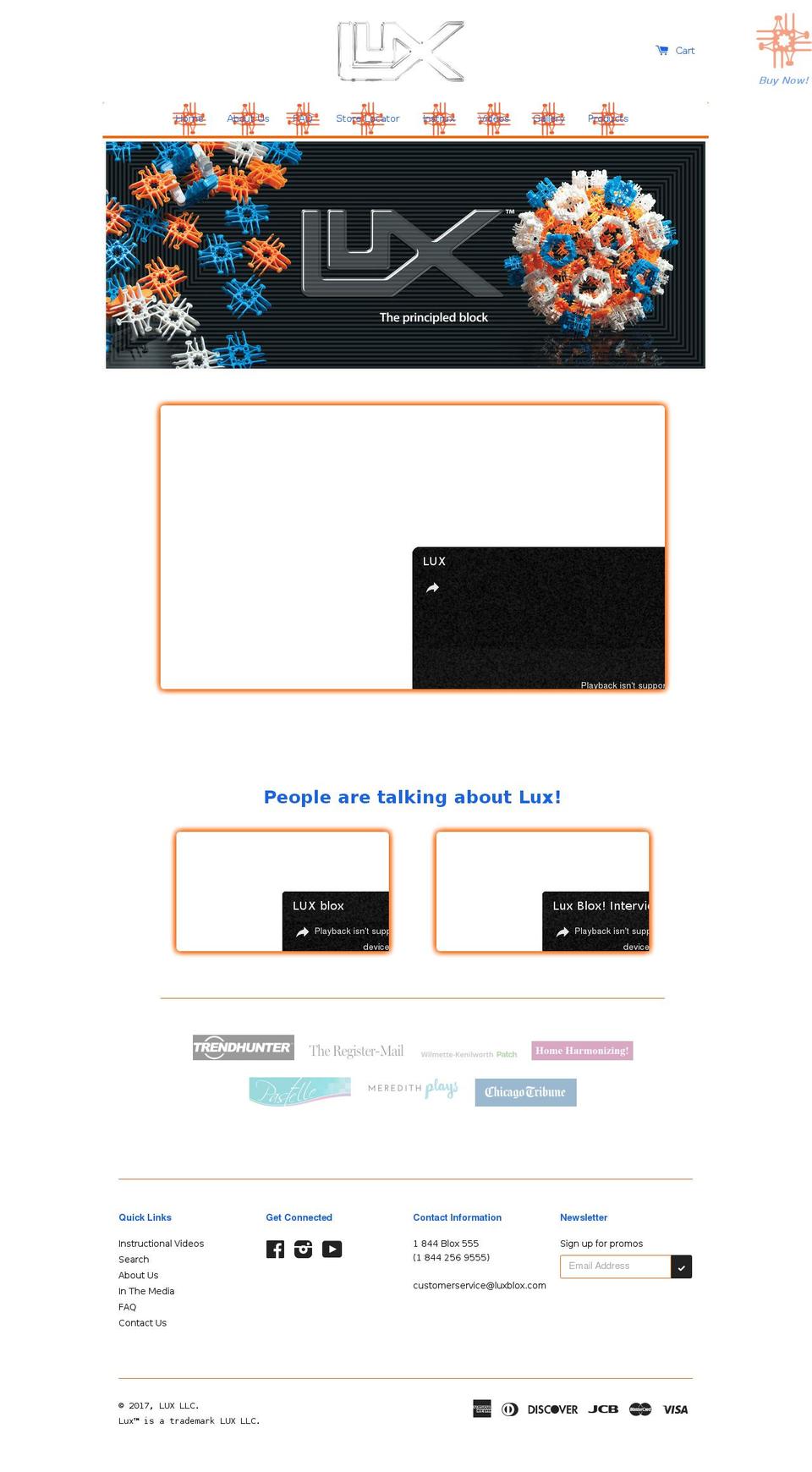 luxblox.com shopify website screenshot