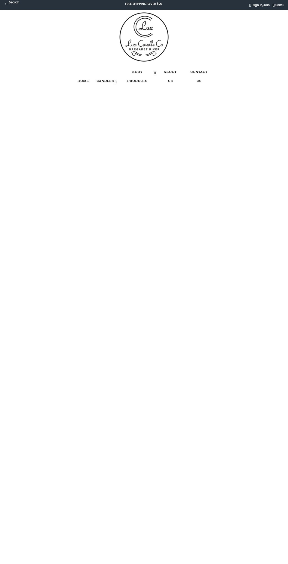 luxcandleco.com.au shopify website screenshot
