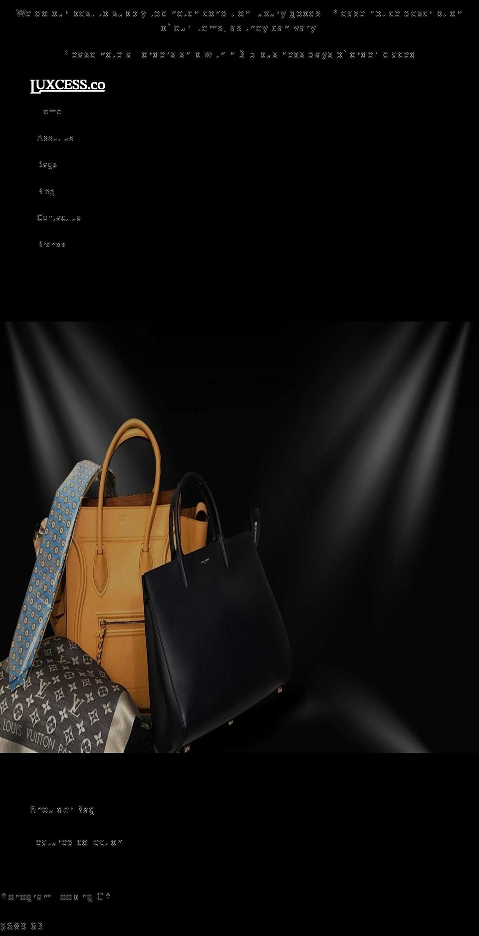 luxcess.co shopify website screenshot