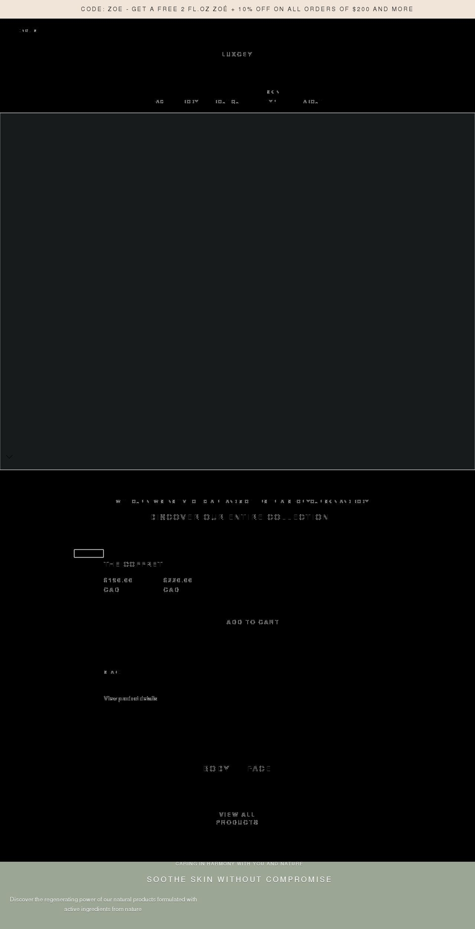 luxcey.com shopify website screenshot