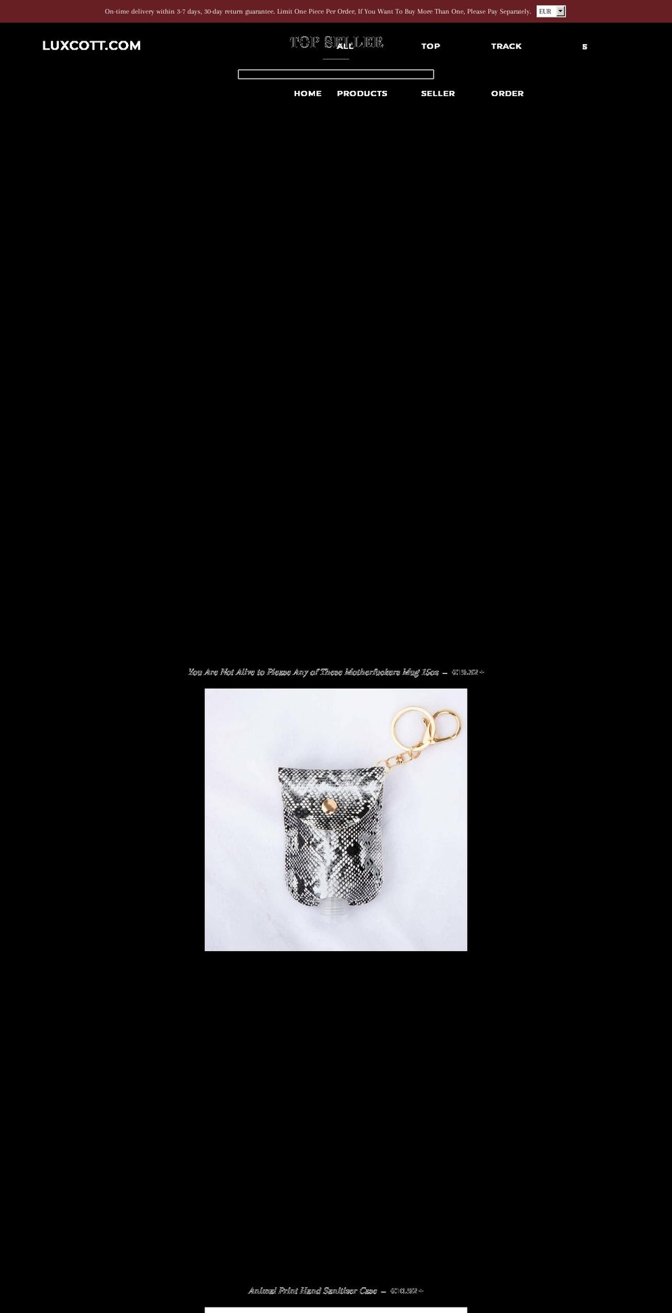 luxcott.com — Shopify storefront screenshot