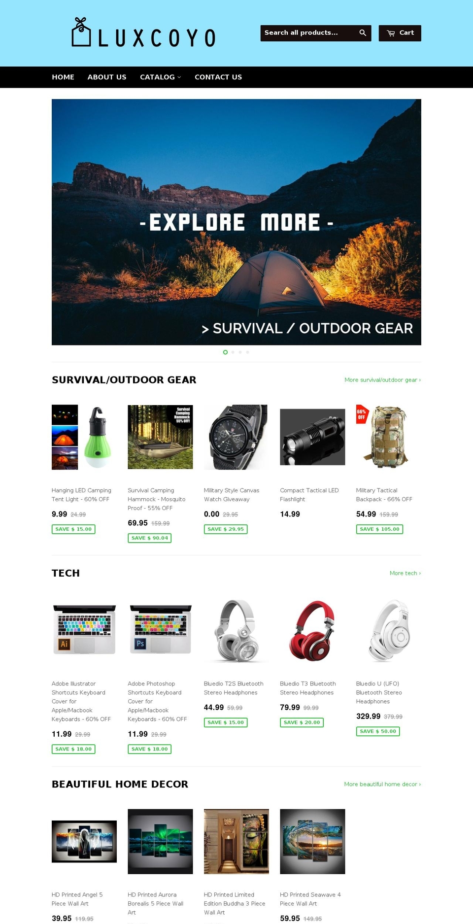 luxcoyo.com shopify website screenshot