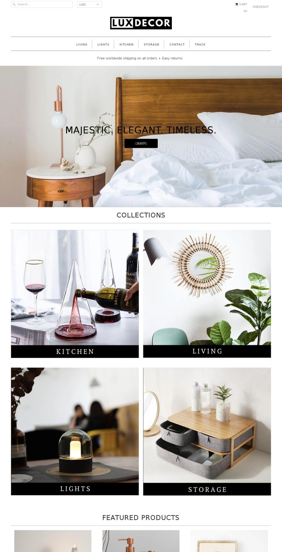 luxdecorshop.com shopify website screenshot