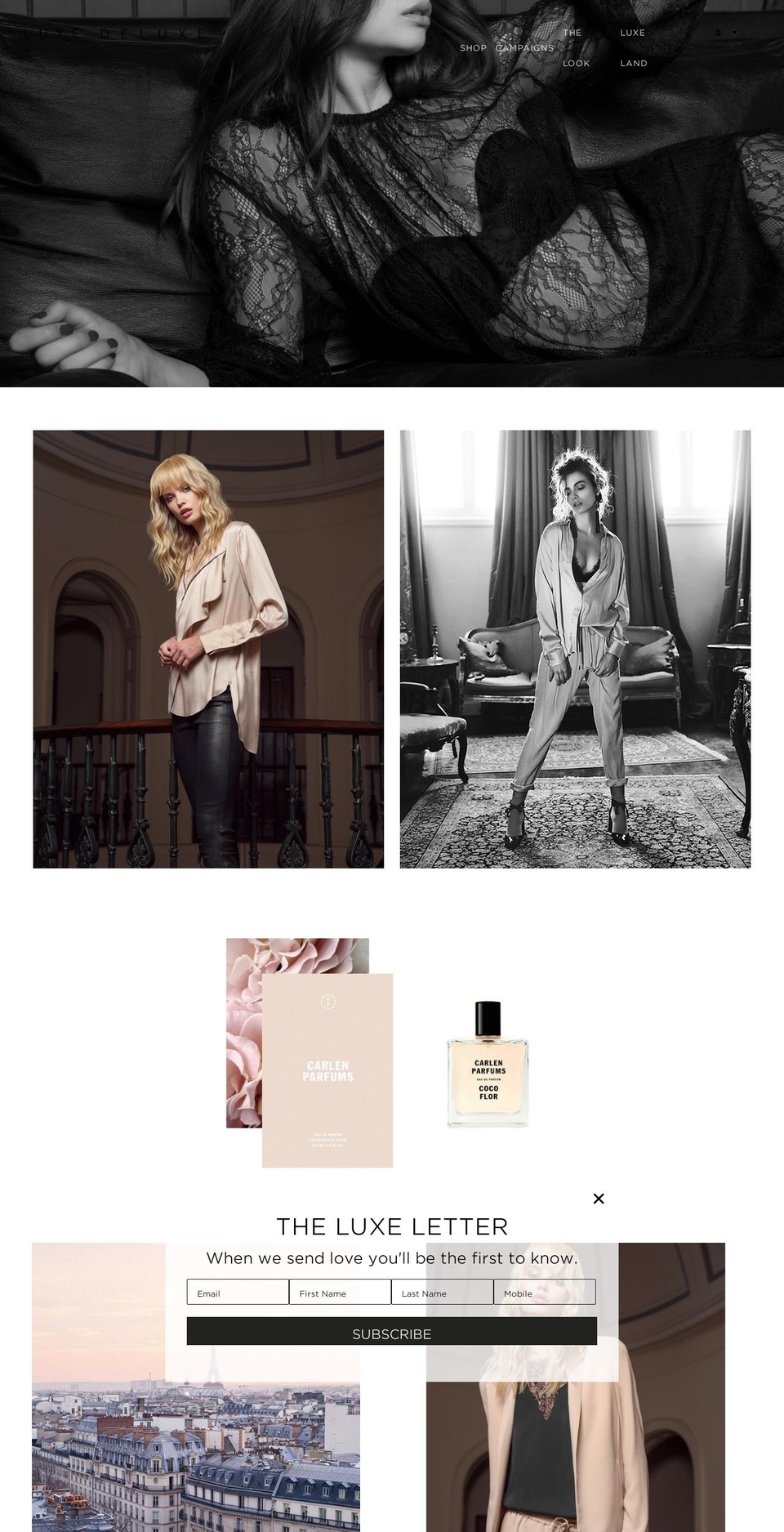 luxe-deluxe.com shopify website screenshot