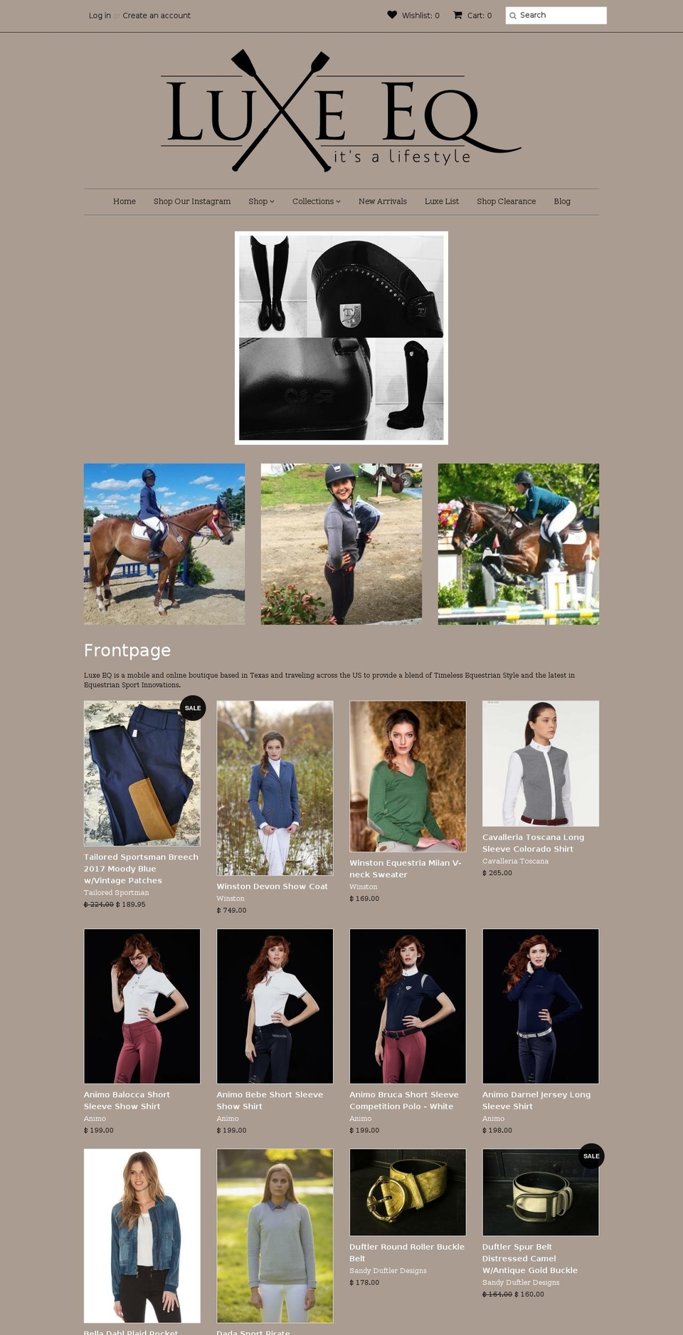 luxe-eq.com shopify website screenshot