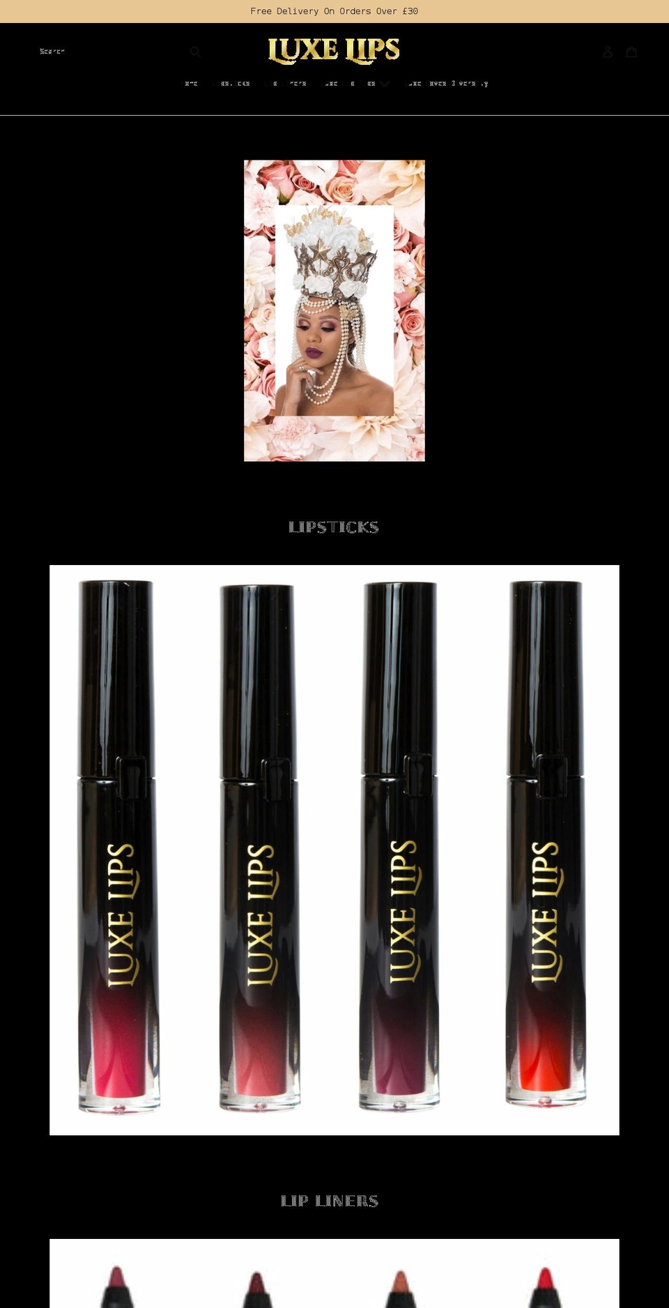 luxe-lips.co.uk shopify website screenshot