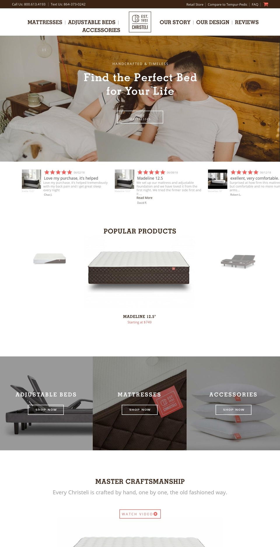luxe-pedic.com — Shopify storefront screenshot