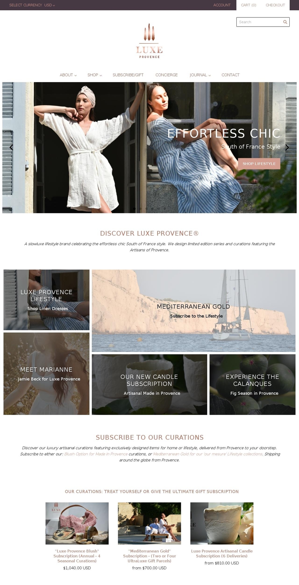 luxe-provence.shop shopify website screenshot