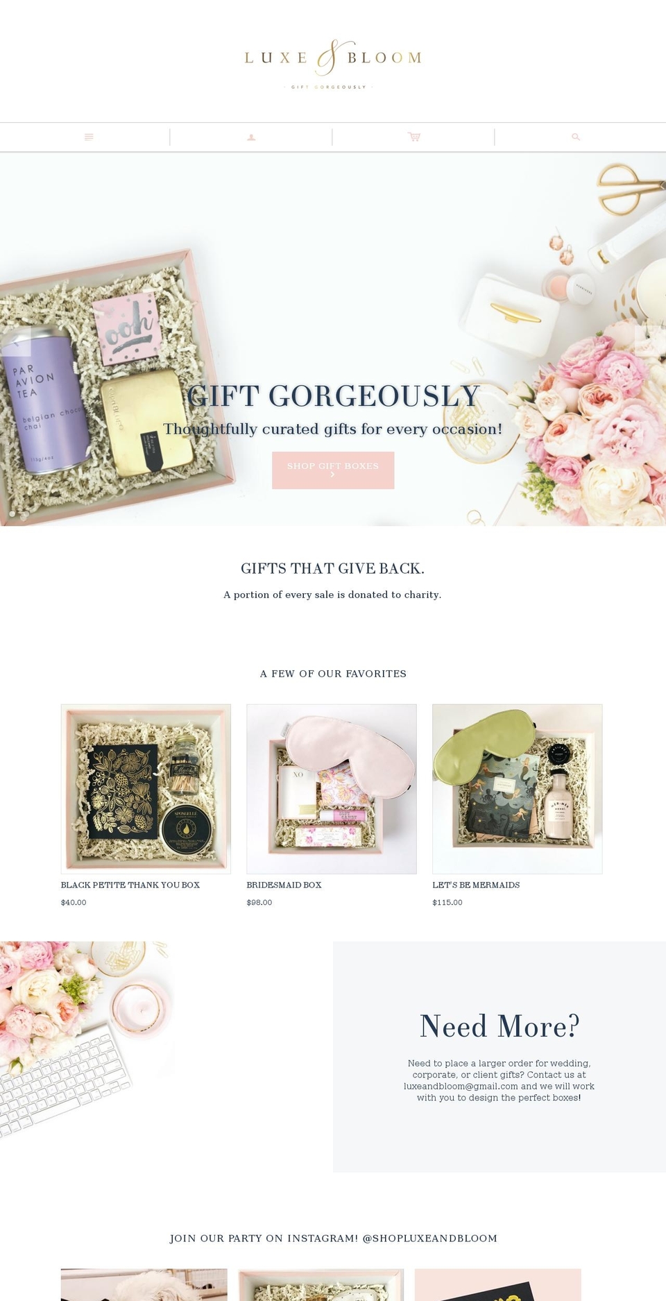 luxeandbloom.com shopify website screenshot