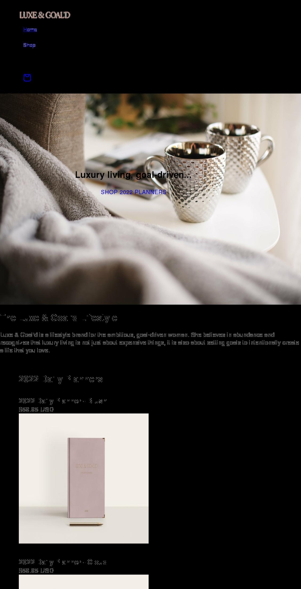luxeandgoald.com shopify website screenshot