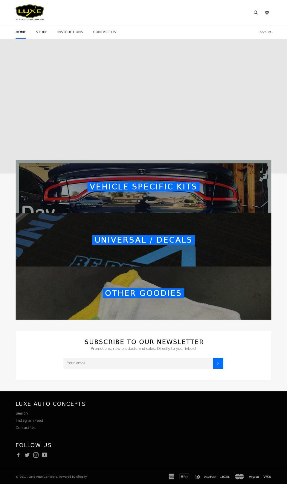 luxeautoconcepts.net shopify website screenshot