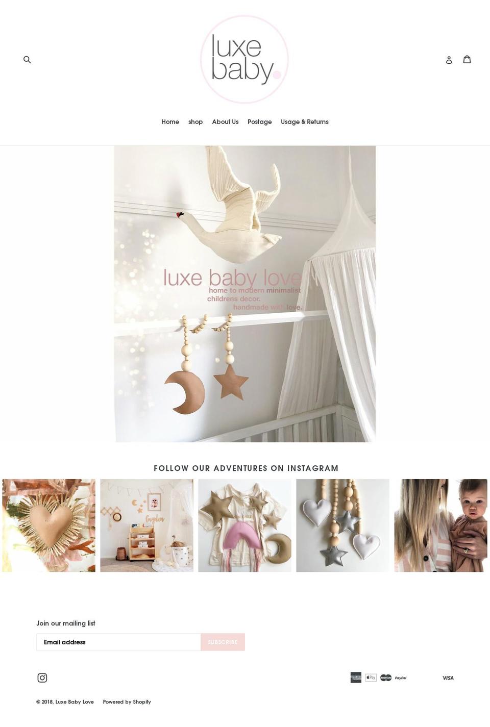 luxebabylove.com shopify website screenshot