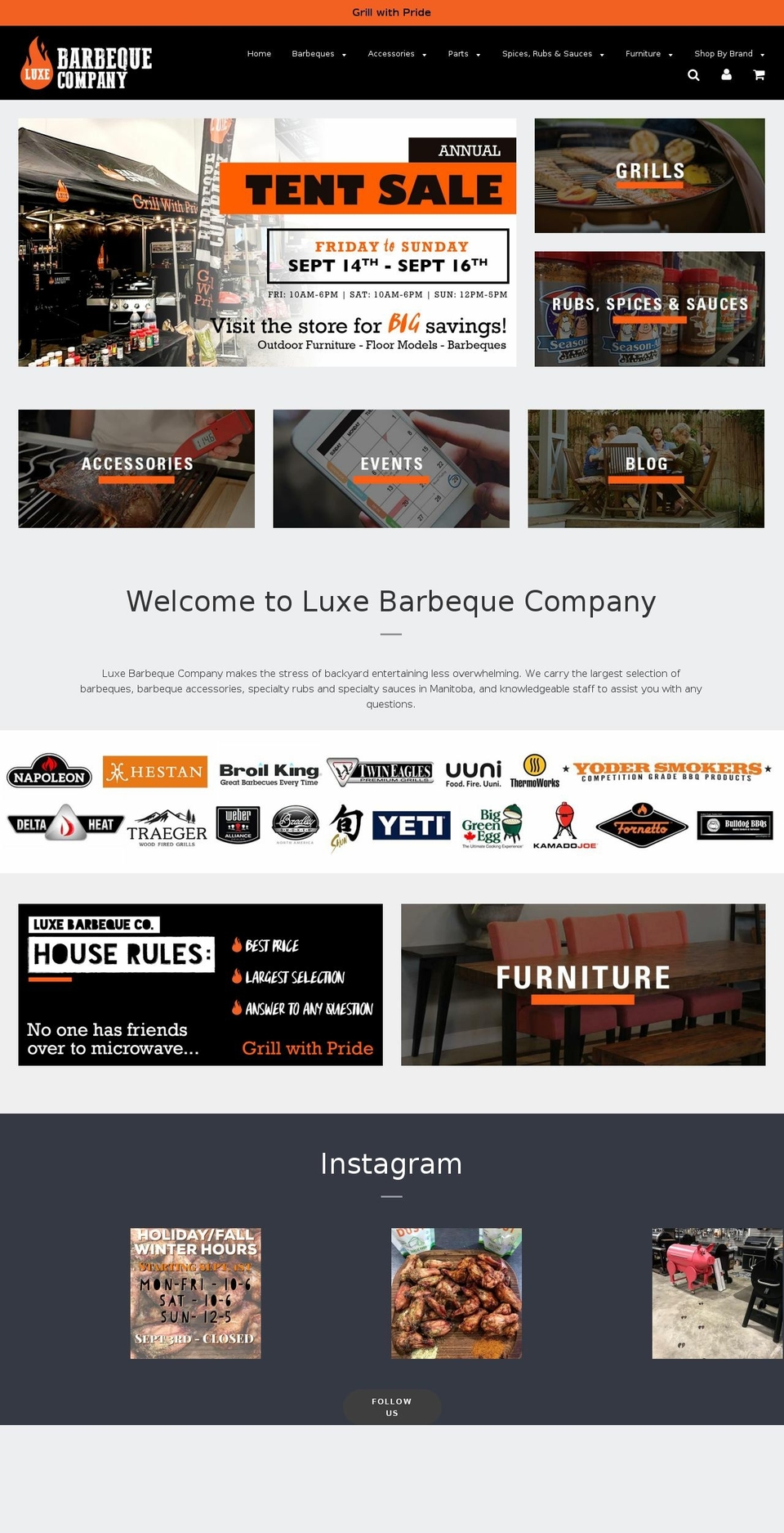 luxebbq.com — Shopify storefront screenshot