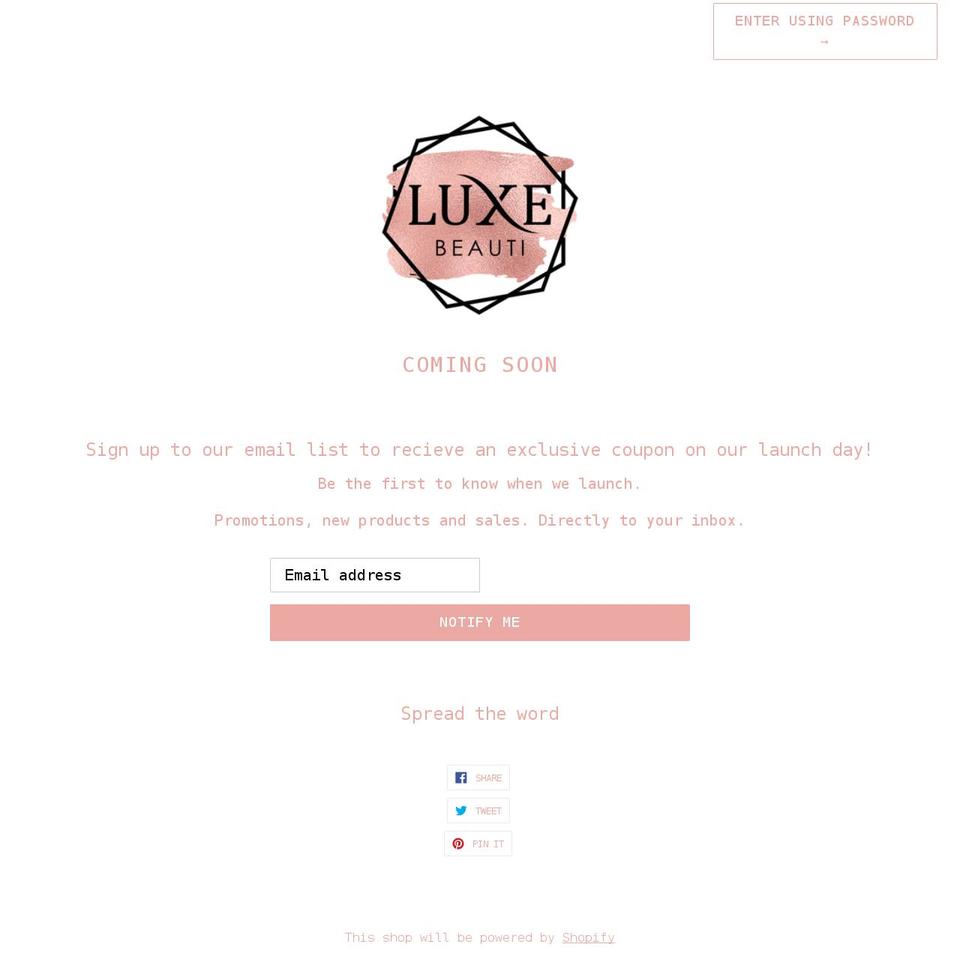 luxebeauti.com shopify website screenshot