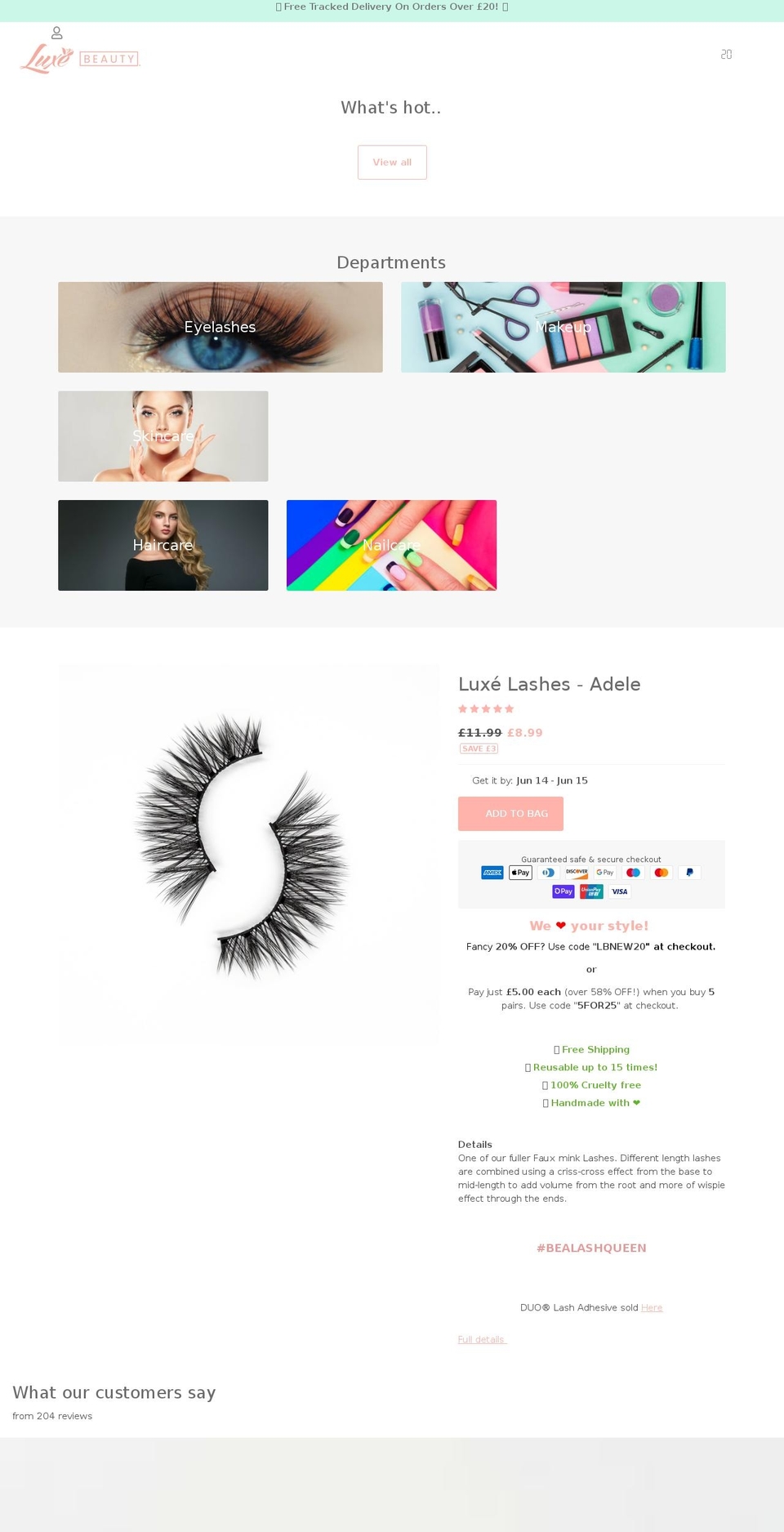 luxebeauty.store shopify website screenshot