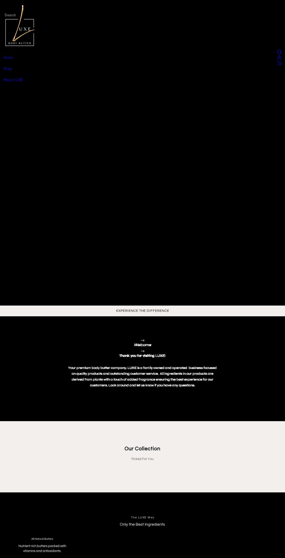 luxebodybutter.com shopify website screenshot