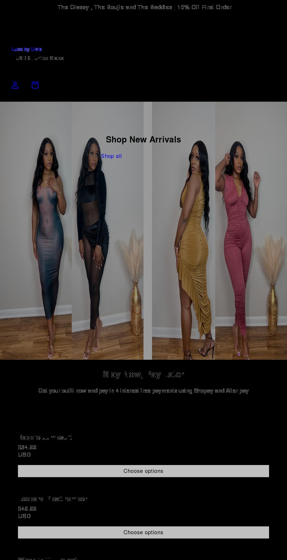 luxebylivia.com shopify website screenshot