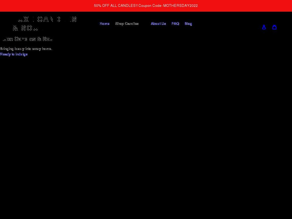 luxecandlesandsoul.com shopify website screenshot