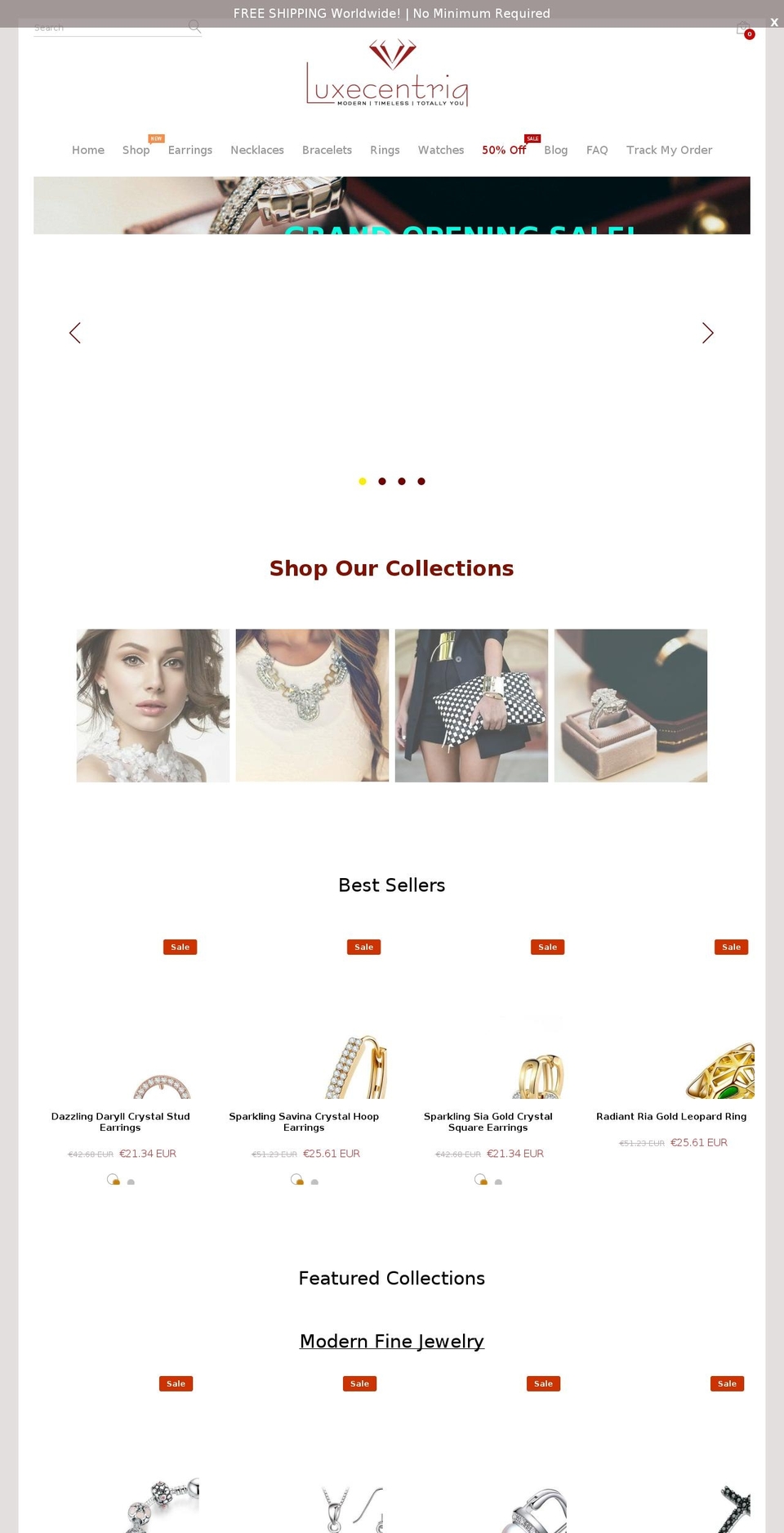 luxecentriq.com shopify website screenshot