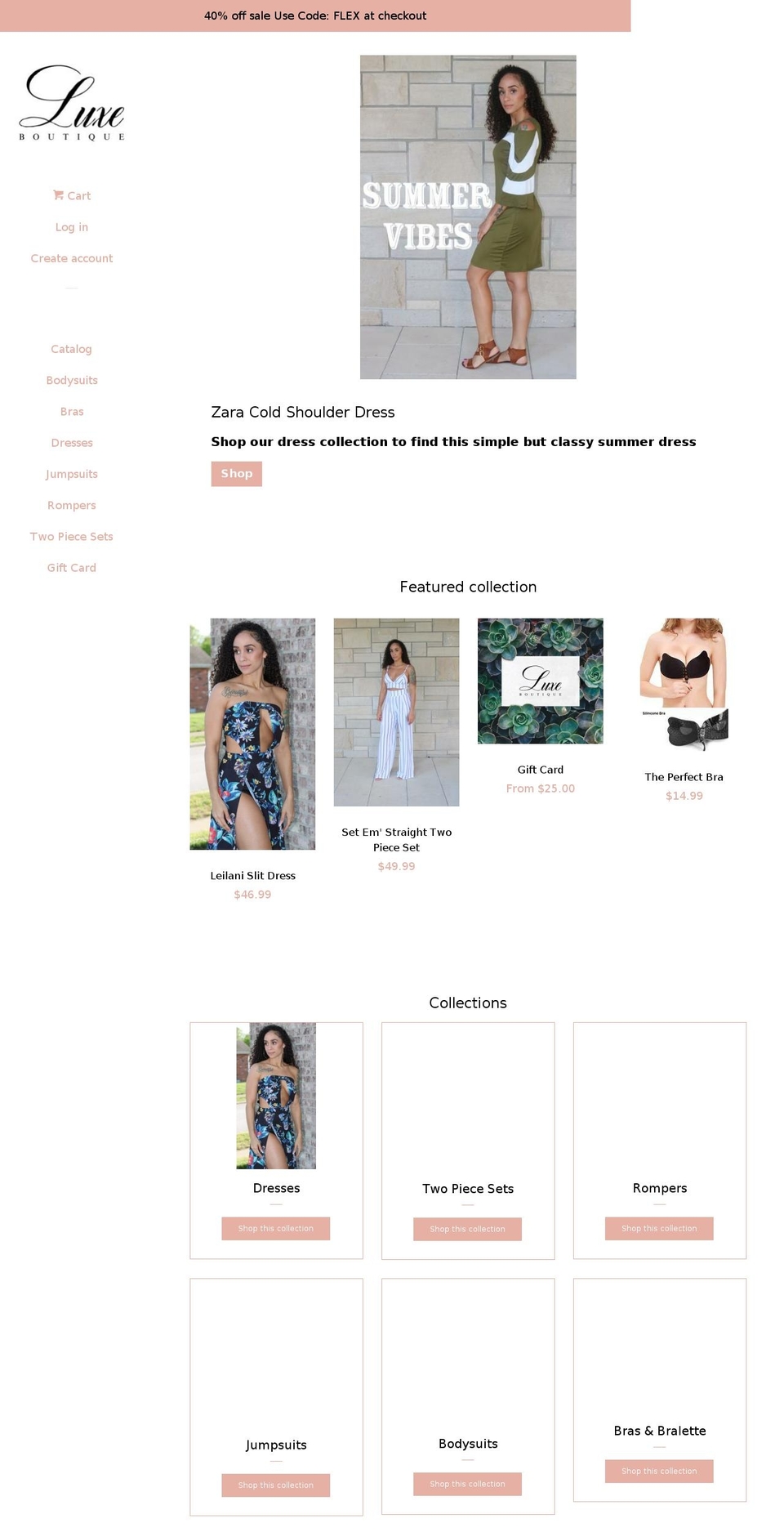 luxeclothingboutique.com — Shopify storefront screenshot