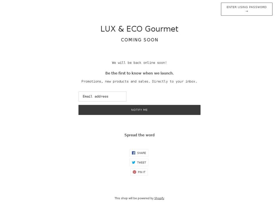 luxecogourmet.com shopify website screenshot