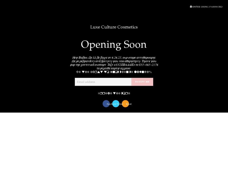 luxeculturecosmetics.com shopify website screenshot