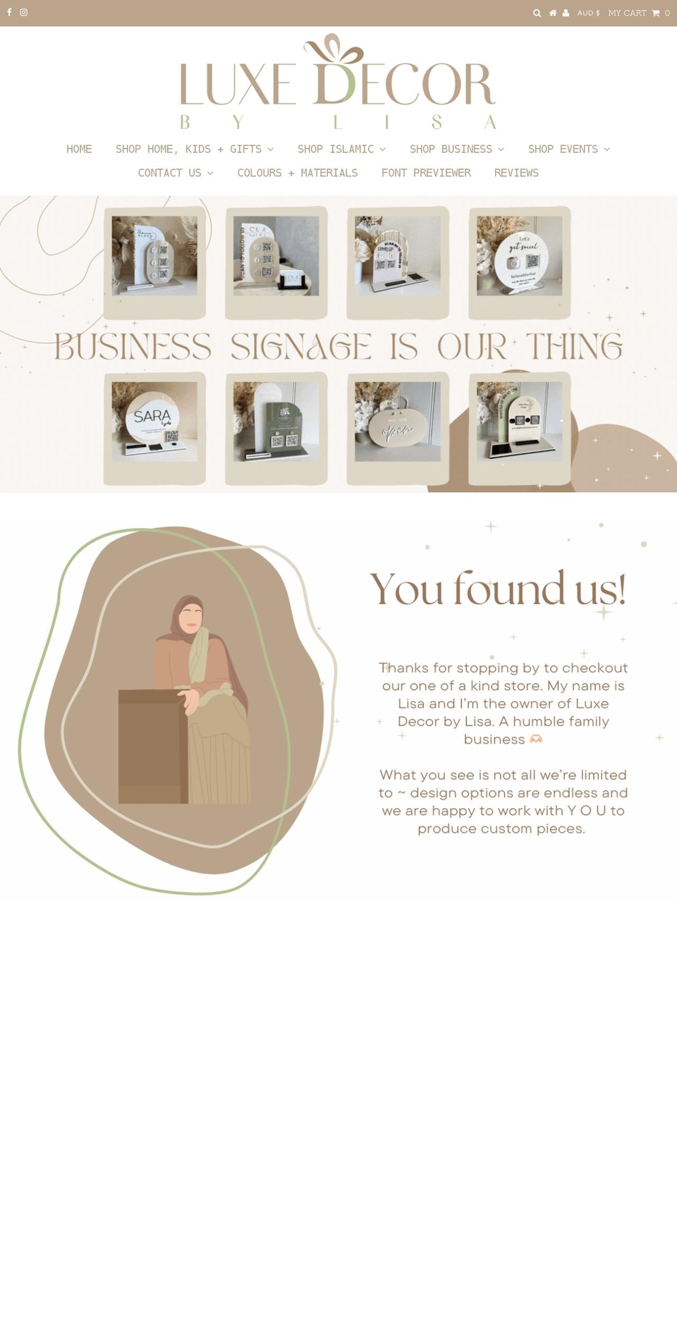 luxedecorbylisa.com.au shopify website screenshot