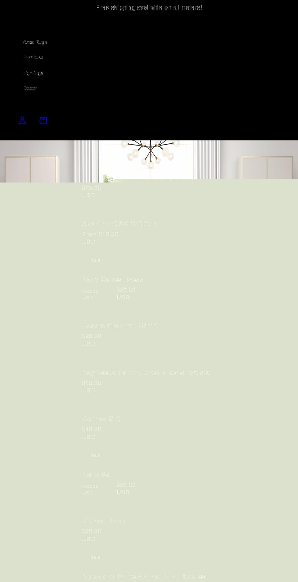 luxedecorusa.com shopify website screenshot