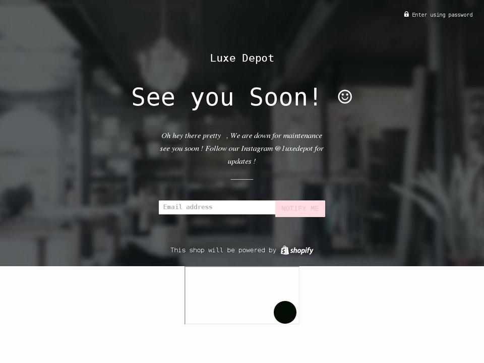 luxedepot.net shopify website screenshot