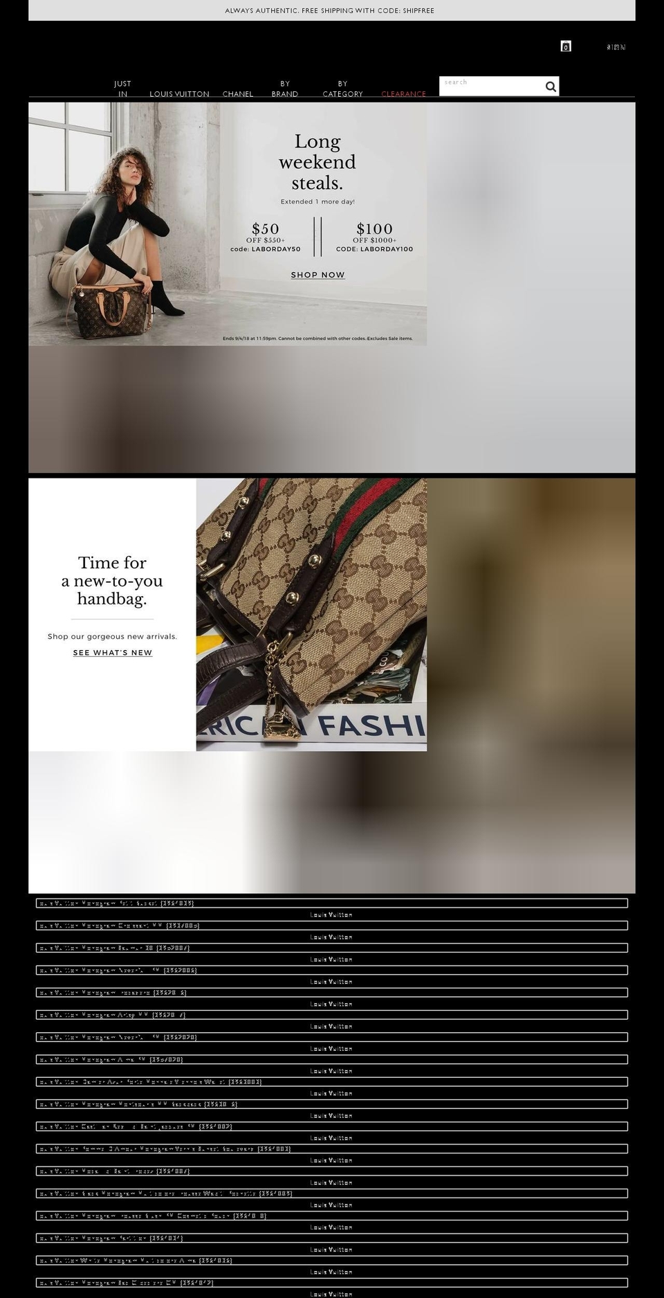 Live: 4\/29 12am Shopify theme site example luxedesignerbags.com
